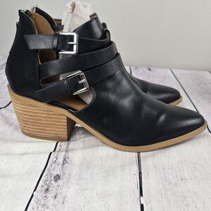 DV by Dolce Vita Black Ankle Boots with Buckle Straps